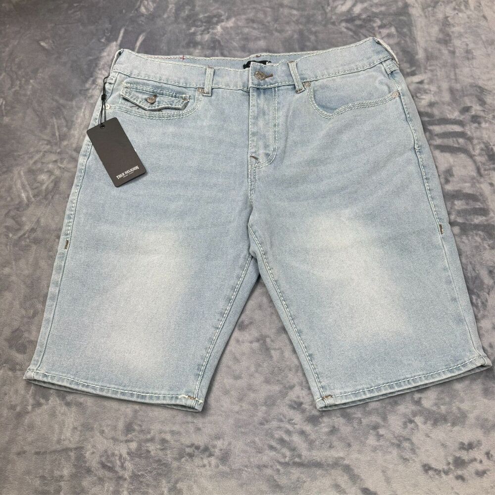 True Religion Rocco Relaxed Skinny Jean Shorts Light Wash - Size 34
